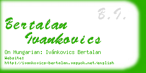 bertalan ivankovics business card